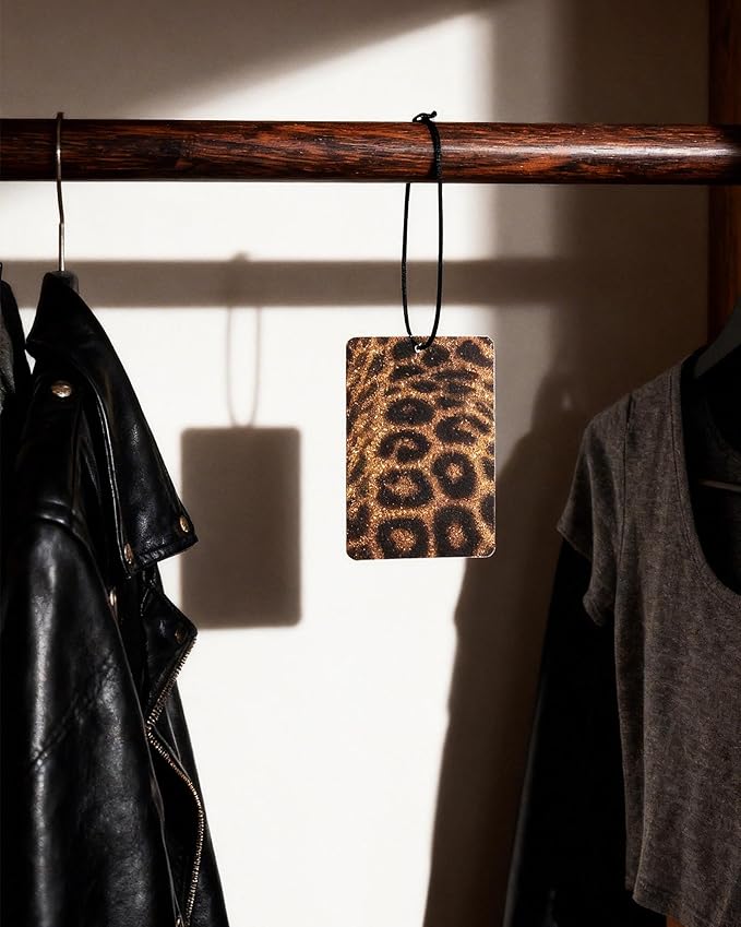 Leopard Print 5pcs Car Air Freshener Corss Christian Cheetah Print Car Accessories Automotive Interior Hanging Scents Mirror Decor for Women Teen Girls