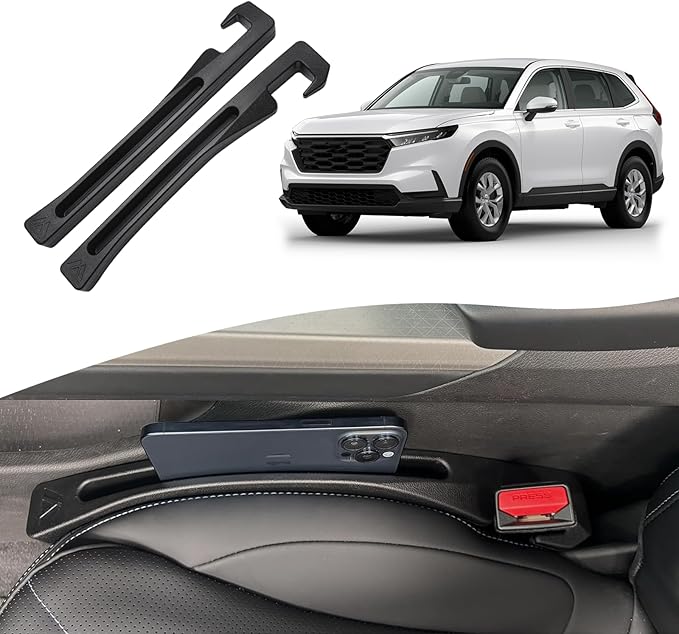 Honda CRV CR-V Seat Gap Filler, Car Seat Gap Filler Organizer Stop Things from Dropping Customized Interior Accessories for Honda, Black Pack of 2