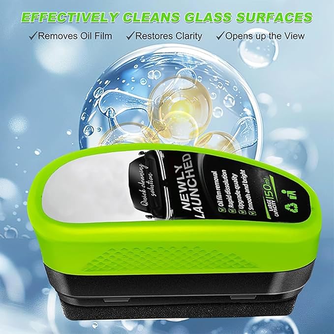 3 Pack Automotive Clear Vision Windshield Cleaner, Oil Film Cleaning Brush for Car Windows, Clear Vision Glass Cleaner Car Windshield Cleaner Tool Improving Windshield Clarity & Visibility