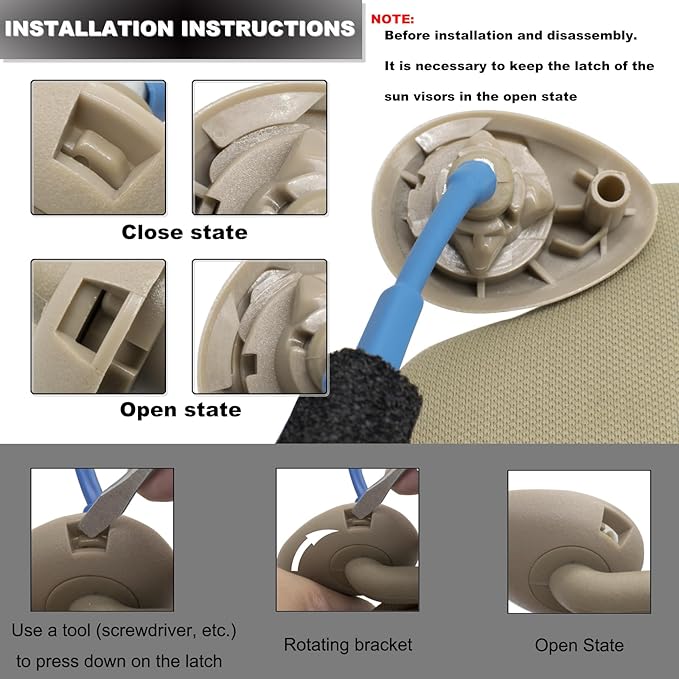 NHILES Driver Left Side Sun Visor Compatible with Honda CRV 2017 2018 2019 2020 2021 2022 Sunshade Number 83280TLAA12ZA Color: Beige