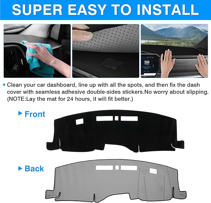 Autorder Dashboard Cover Mat for 2022-2025 2026 Chevy Chevrolet Silverado/GMC Sierra 1500 2500HD 3500HD Accessories Dash Cover Upgrade Velvet Dash Mat Sunshade Glare UV Rays Protector (Without HUD)