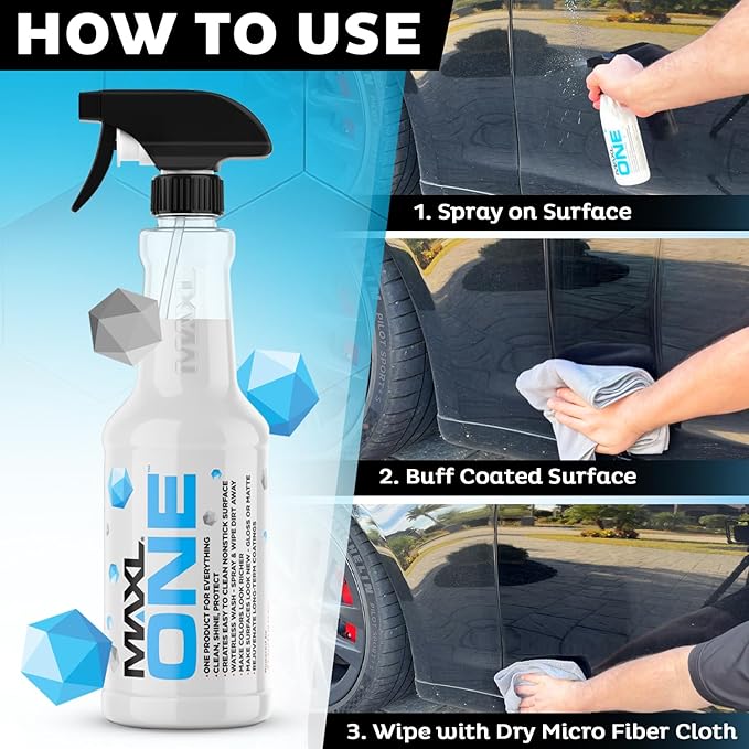 MAXLONE™ 20oz Car Spray with Triphene®, Quick Spray & Wipe All Purpose Waterless Detailer, Better Than Any Car Detailing Kit - Clean, Shine, Protect Paint, Glass, Wheels, and Trim Without Pre-Washing