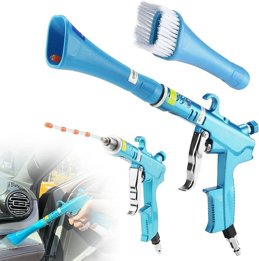 GOCCIDA Tornado Dry Car Cleaning Gun Detailing Interior Dryer Air Blow Gun for Car Detailing Air Gun Car Dust Cleaner Air Compressor Blower Gun with Nozzle and Auto Detailing Dusting Brush
