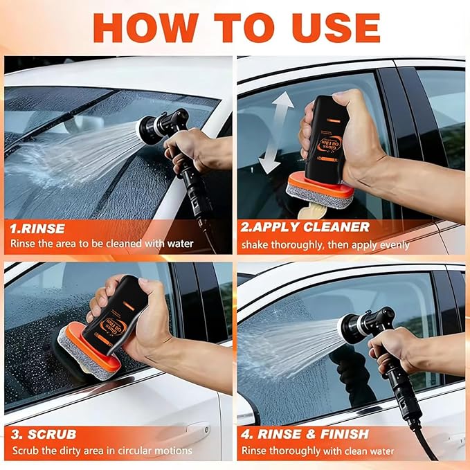 2Pcs Glass Oil Film Remover for Car Windshield-200g, Roll-On Glass Cleaning Compound with Cleaning Board, Removes Smudges & Residue, Restores Clear Visibility (2 Pack)