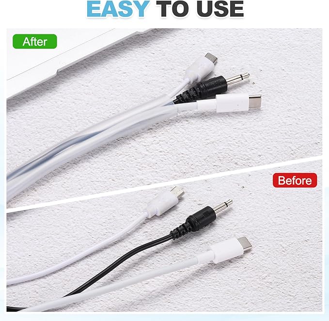 MECCANIXITY 3 m Split Silicone Cable Sleeve Tubing, ID 3mm Clear Split Silicone Tube Cord Organizer Wire Shielding Sheathing Wrap for USB Charge Power Cord Audio Video Cable