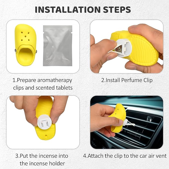 Cute Car Air Freshener, 1 Pack Shoe Shape Car Vent Clip with 2 PCS Refills Solid Fragrance Replacement Pads - Car Decor with Blue Perfume Clip - Interior Accessories for Men/Women