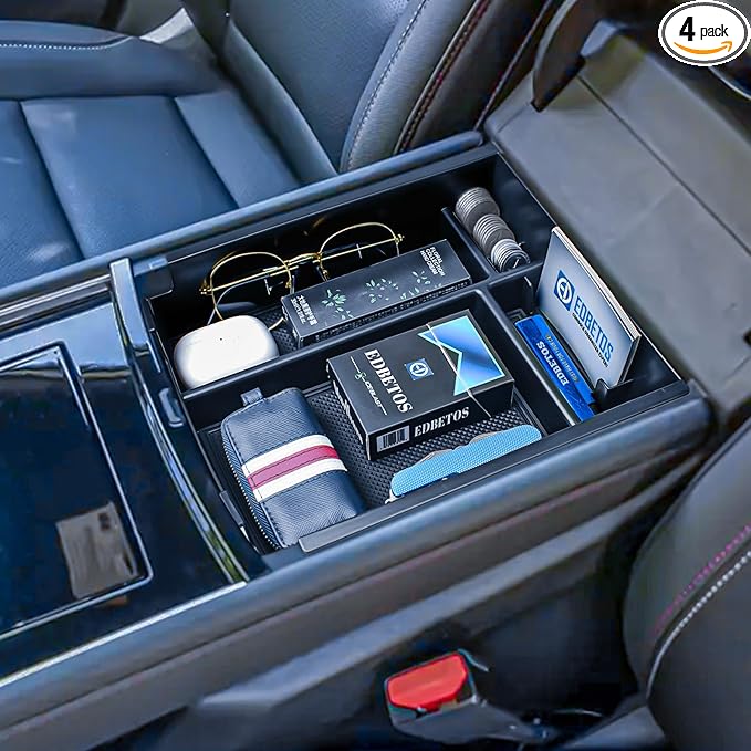 EDBETOS 2026 Traverse Center Console Organizer Compatible with 2024 2025 2026 Chevy Traverse Armrest Storage Box Interior Pallet Insert Tray Secondary Accessories Coin Container (Not for 2024-Limited)