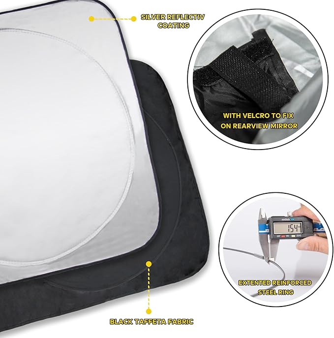 for Challenger Windshield Sun Shade Sunshade for 2019-2024 Dodge Challenger Coupe, SRT Hellcat, Redeye, GT, RT, TA Coupe, Widebody, SXT RT Scat Pack GT Windshield Cover Sun Visor Shield Accessories