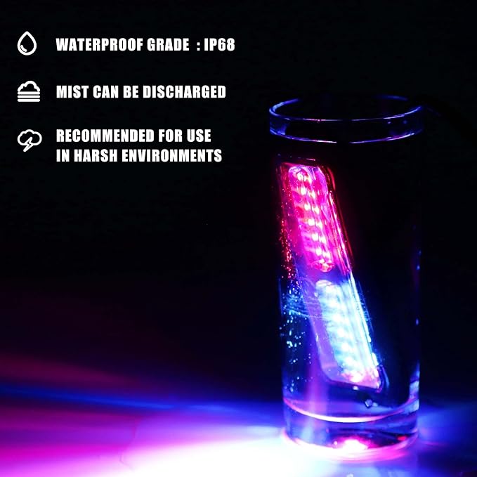 WINECO Red/Blue 8pcs Ultra Slim LED Emergency Strobe Police Lights, Surface Mount Grill Grille Hazard Safty Warning Flashing Light for Volunteer Trucks Vehicles