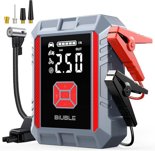 8000A Jump Starter with Air Compressor, 26800mAh Car Battery Jump Starter (All Gas/16L Diesel), 150PSI Battery Jumper Starter Portable, Jump Box with Smart Jumper Cables, Jump Pack with USB QC3.0