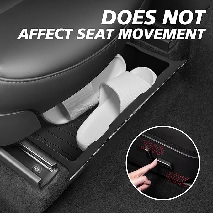 VaultsOnWheels Under Seat Storage Box Fit for 2020-2025 Tesla Model Y Accessories, Console Organizer Tool Box Custom Fit Detachable Underseat Organizer (NOT for Juniper)