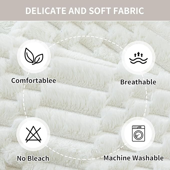 Plush Warm Sofa Covers Washable, Funny Fuzzy Couch Cover for Dogs Washable, Non-Slip Couch Covers for Loveseat, Soft Sofa Slipcover for Pet & Kid(1PC, Beige White, 36"×63", Loveaeat)