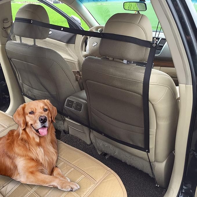 1 PC Car Black Fence, Pet Barrier Backseat Mesh, Pet Disturb Stopper, Stretchable Mesh Obstacle, Suitable for SUV Pickup and Small Car (45.2In x 24.4In)