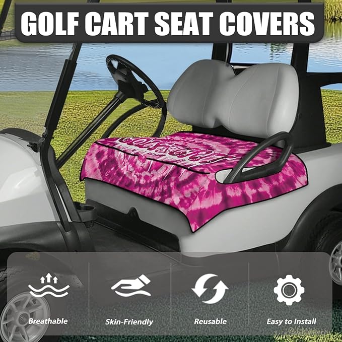 Universal Golf Cart Seat Cover with 4 Pockets Soft Golf Cart Seat Towel Blanket Fits 2-Seat Golf Carts