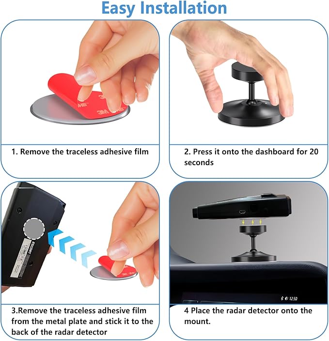 Radar Detector Mount,Upgrade Magnetism Aluminium Dashboard Mount,for Cobra,Escort,UnidenR3 R4 R7 R8, Valentine V1 Gen2 etc All Radar Detector,Shockproof Stable and Adjustable