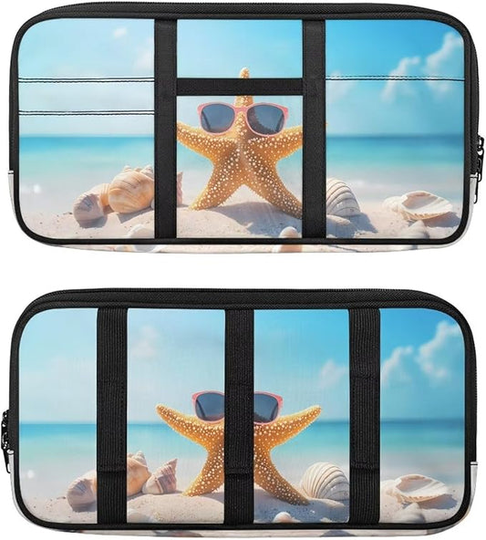 Funny Starfish Car Sun Visor Organizer with Card Holder Car Visor Organizer Fashion Cars Accessories Easy to Store Universal for SUV Truck Van