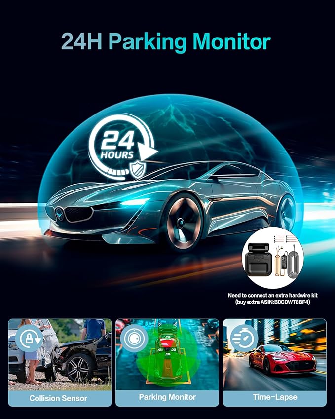 Neideso 4 Channel Dash Cam Front Rear, Free 64G Card Included, AI Fatigue Driving Monitor, 360° View 4K 2160P Dash Camera for Cars, 5G WiFi GPS, 8 IR Lamps Night Vision, 24H Parking Mode, N700Pro
