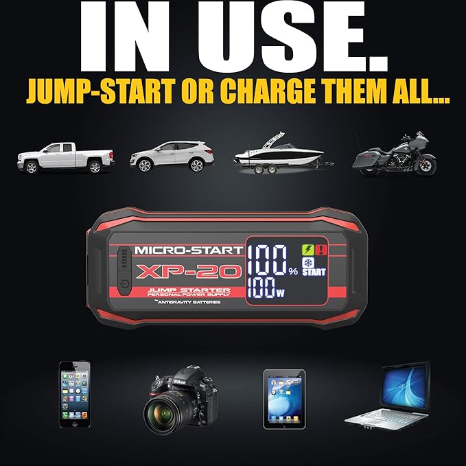 Antigravity Batteries 2000A Jump Starter – 12V Lithium Battery Booster Pack, Portable Jump Box, for up to 10.0L Gas & 8.0L Diesel Engines