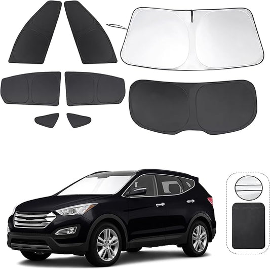 TINGLU Window Shades for Hyundai Santa Fe 2013-2018 Accessories Car Side Full Windows Rear Triangular Windshield Sun Shade Sun UV Rays & Privacy Protection for Camping,Napping,and Relaxing 8PCS