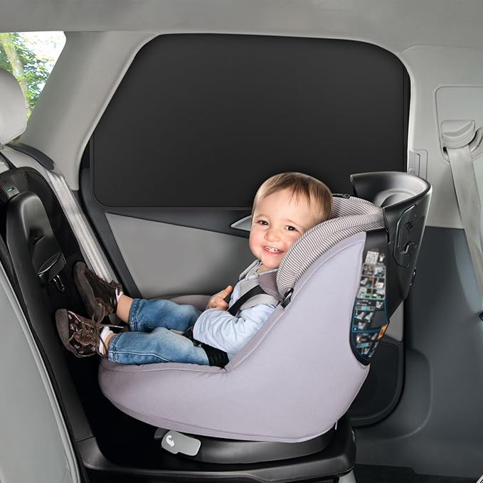 Car Curtains for Side Window - 2 Pcs Back Privacy Sun Shades Magnetic 100% Block Light Car Window Covers with Cooler Feeling (dexterous, back-2pcs)