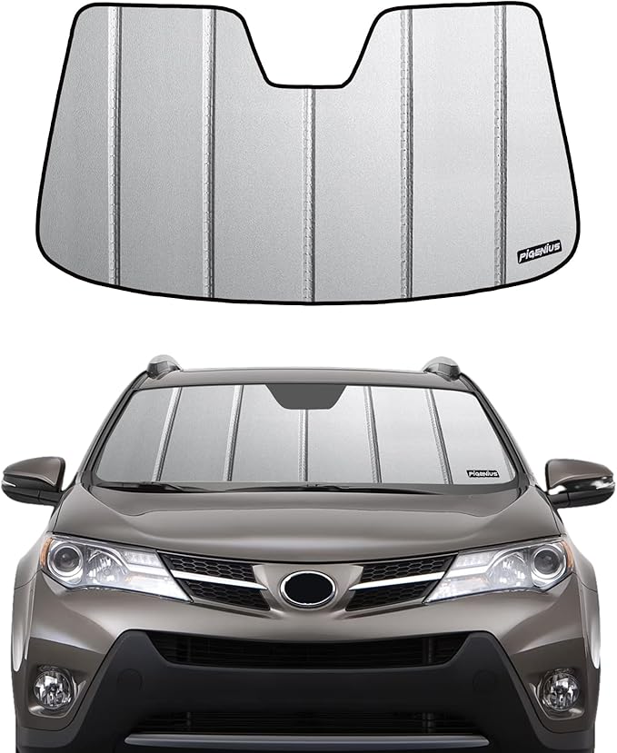 Pigenius Windshield Sunshade for Toyota RAV4 2013-2018 with Rearview Mirror Camera - Safeguard
