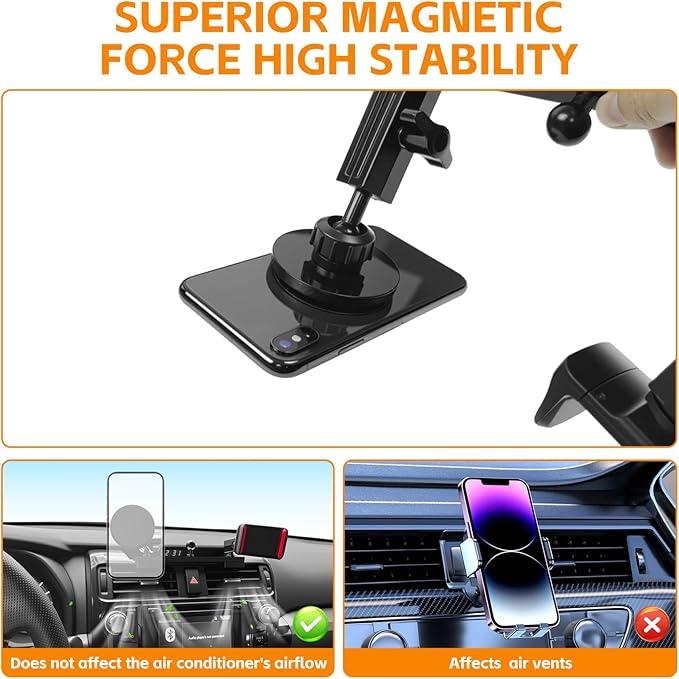 Metal Dashboard Phone Holder Compatible with 2010-2024 Toyota 4Runner Dashboard Magnet Phone Mount for 2023 Toyota 4Runner Accessories(4runner 2010-2024)