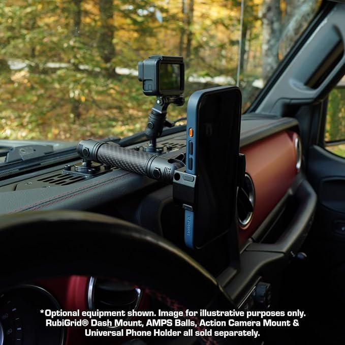 Bulletpoint Mounting Solutions Dash Mount 5.9" Arm Compatible with iPhone and Android Smartphones - Fits 20mm Attachment Ball (Matte Black Carbon Fiber)