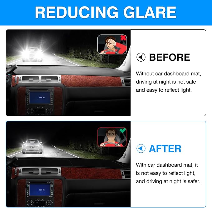 Autorder Dashboard Cover Mat for 2007-2014 Chevrolet Tahoe Suburban/GMC Yukon XL&2007-2013 Chevy Avalanche Silverado 1500 2500 3500 LTZ/GMC Sierra SLT Denali Accessories Upgrade Velvet Dash Cover
