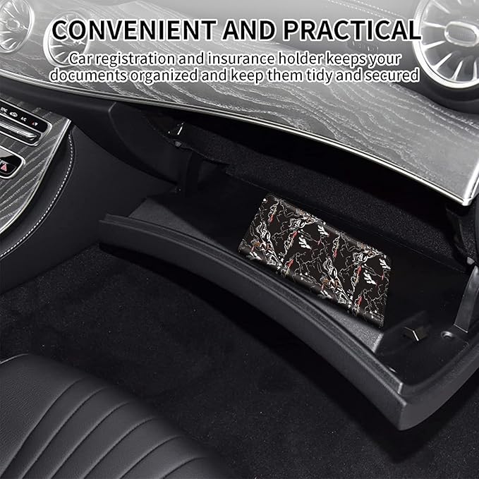 Car Registration and Insurance Card Holder, Vehicle License Documents Glove Box Compartment Organizer Wallet, ID Card Holder for Car Essentials Automobile, Western Man Cowboy