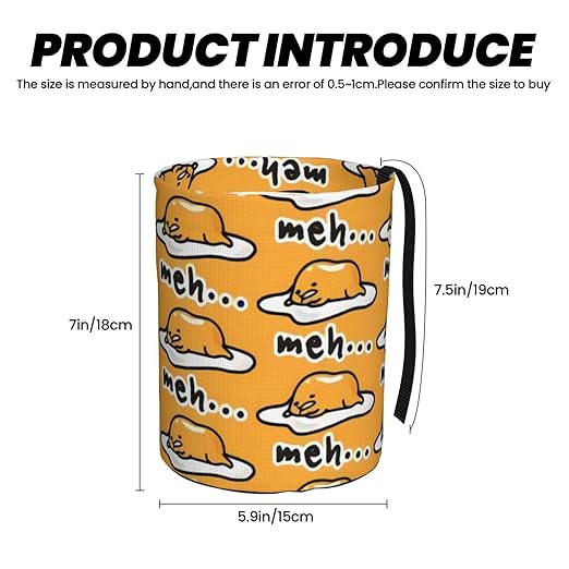 Gudetama Cute Car Trash Can Leak Proof Hanging Waterproof Garbage Can Multipurpose Trash Bin for Car SUV Front Seat Headrest Collapsible and Portable Storage Pocket