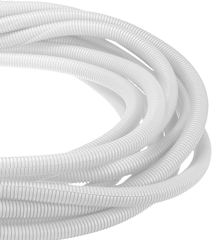 DMiotech 20ft Wire Loom Split Tubing 3/4 Inch(19.1mm) ID, Cord Protectors from Pet Flexible Conduit Cable Management for Office Home Garden, White