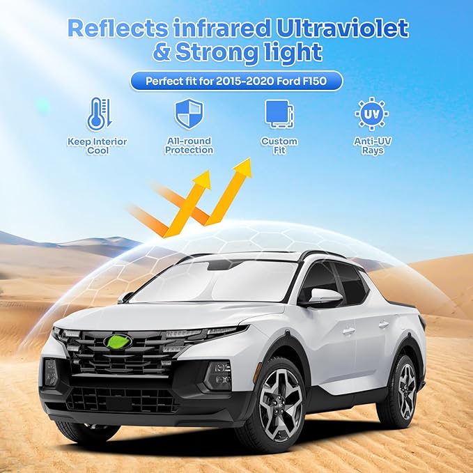 Canvcle Window Shades for Ford F150 2015-2020 F-150 4 Door Accessories Windshield Sun Shade Side Rear Window Cover Sunshade Sun Visor Shield Privacy Protection for Camping Keep Vehicle Cool Black 6PCS