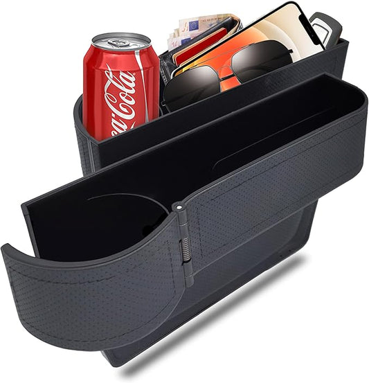 BAILISI Car seat gap filler organizer,multifunctional car seat organizer,Adjustable Cup Holder car console side storage box Holders phone, sunglasses,car accessories(Black)