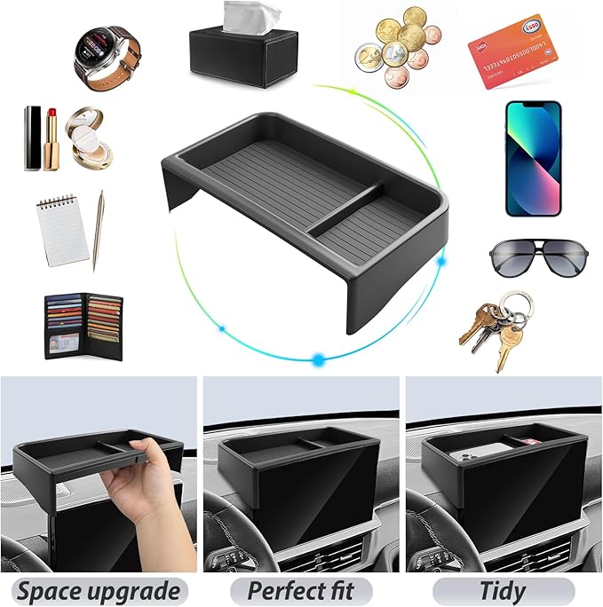 SKTU Upgrade for 2025 2026 Ford Explorer Dashboard Organizer for Active/ST-Line/Platinum/ST Behind Screen Organizer Ford Explorer 2025 2026 Accessories Dashboard Tray