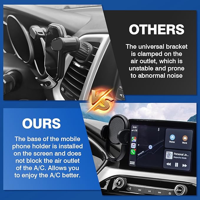 Autorder Car Phone Holder for 2021-2025 Ford Escape Accessories 8-Inch Cell Phone Mount with Dash Organizer Hands-Free 360 Degree Rotation(Not fit 13.2" Screen)