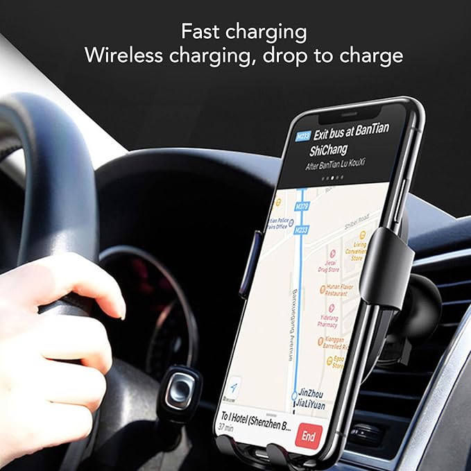 15W Wireless Car Charger Mount, 360 Degree Rotating Phone Holder with Intelligent Protecting Fast Charging Automatic Clamping Safety Fixations Car Wireless Charger