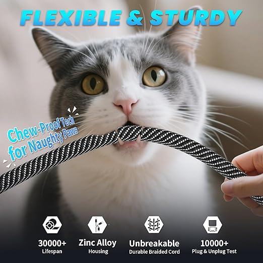 Travel Essentials,Dual Type-C 4 in 1 Multi Charging Cable, 5 FT Universal Charging Cables for All Devices, 2 USB-C/Lightning/Micro USB Port, Compatible with iPhone 17 16/15 Series/Phone/Tablet,240W