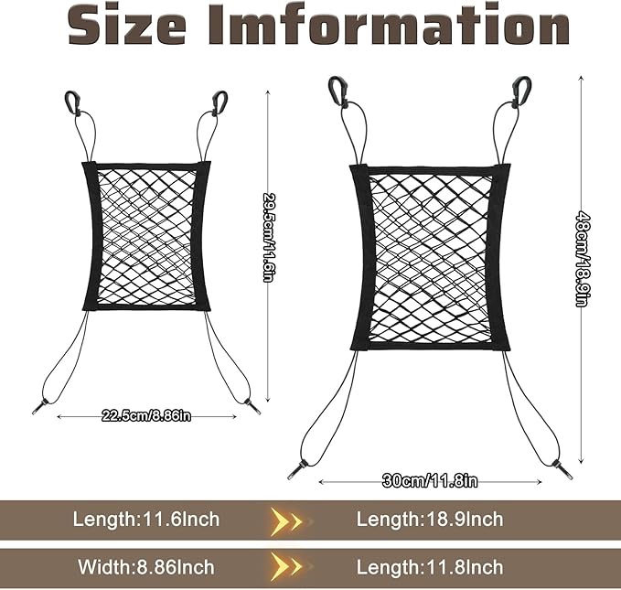 Dog Car Net Barrier Stretchable Mesh Dog Car Barrier For Suv Easy Install Elastic Cars Divider For Dogs with Storage Mesh Safer Driving Separates Pets From Passengers For Safely Cars Suvs Vans