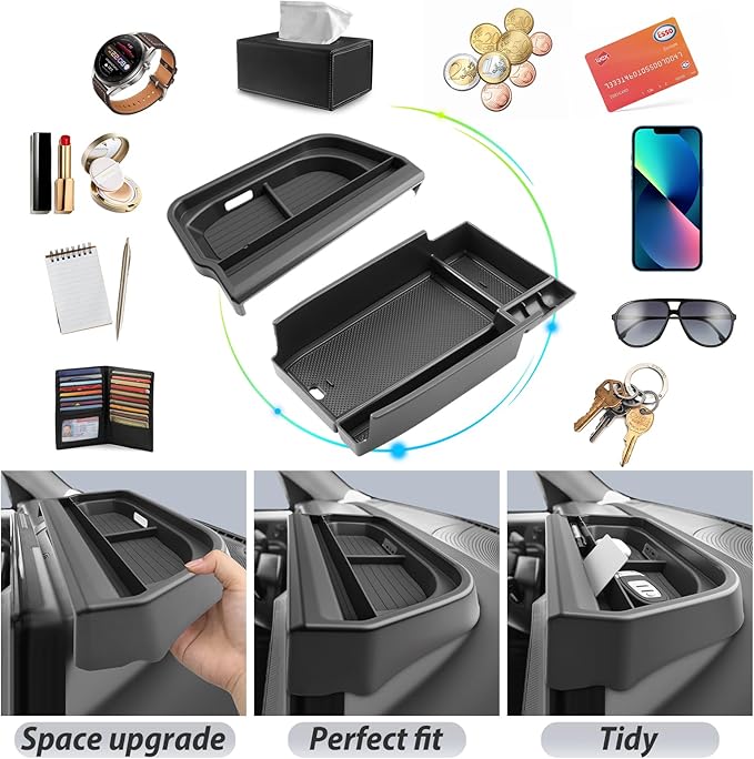SKTU 2PCS for 2025 2026 Ford Bronco Sport Center Console Organizer for 2025 2026 Ford Bronco Sport Dashboard Organizer 2025 2026 Bronco Sport Console Tray Ford Bronco Sport 2025 2026 Accessories Tray