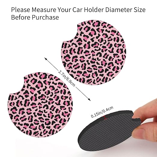 Car Trash Bag Leopard Print Pink Hanging Back of Seat Car Portable Trash Bag Leopard Print Pink Waterproof One-Handed Portable Strap Drawstring Garbage Bags 2 Pieces Car Coasters