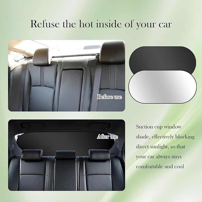 39.37 * 19.76" Car Shades for Back Windows Baby,Sun Protection & Heat Blocking Back Window Sun Shades for Cars with 6 Suction Cups,Foldable Pop-Up Car Window Shade for Cars SUVs