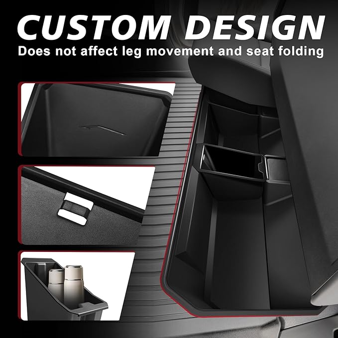 VaultsOnWheels Under Seat Storage Box Fit for 2026 2025 2024 Tesla Cybertruck Accessories, Console Organizer Truck Tool Box Custom Fit Detachable Underseat Organizer
