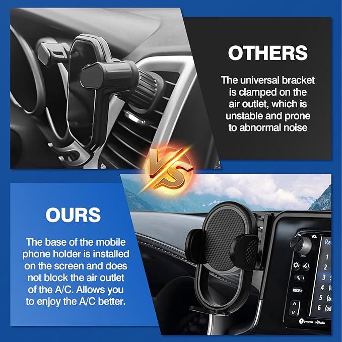 Autorder Car Phone Holder for 2024 2025 2026 Ford Ranger Accessories Phone Mount Cell Phone Car Mount Automobile Phone Stabilizer 360 Degree Rotation