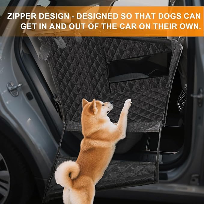 Medium Small Dog Car Seat, Hard Soles with Mesh Windows on Both Sides, Detachable and Washable,Dog Car Seat Cover for Back Seat, Suitable for Cars, Trucks, and SUVs (Black)