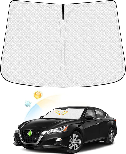 Canvcle Windshield Sun Shade for 2019-2025 2026 Nissan Altima Accessories Thicken 6-Layer Foldable Front Window Sunshade Cover Sun Visor Protector Block UV Rays Keep Vehicle Cool