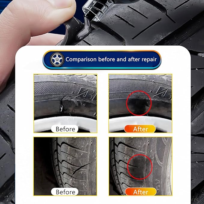 Tire Repair Rubber Nail Tire Repair Nail Tire Repair Rubber Screws Fast Tool Self-Service Suitable for Car Motorcycle Jeep Tire Puncture Repair