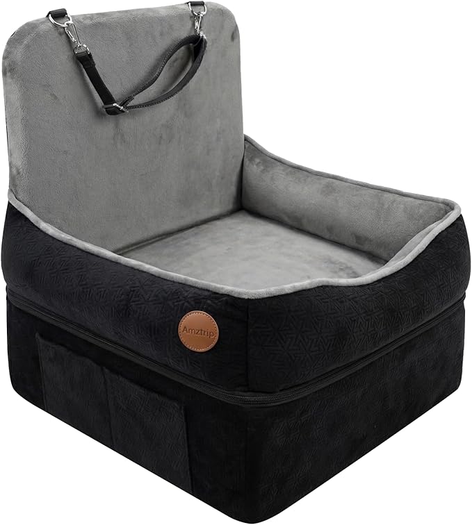 Elevated Dog Cat Car Safety Seat - Waterproof,Black