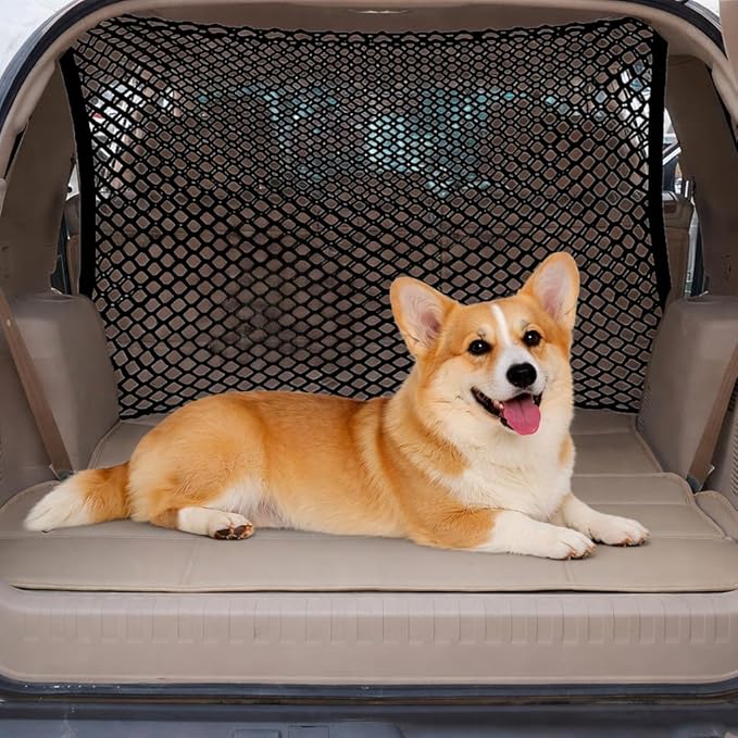 Dog Barrier for Car for BMW X5 1999–2025, Adjustable Pet Barrier Lightweight Flexible Mesh Stretchable Net Easy to Install Dual Layer Barrier Guard