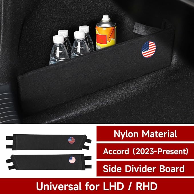 2PCS Rear Trunk Organizer Side Divider Board Compatible with 11th Gen Honda Accord 2023 2024 2025 Interior Accessories