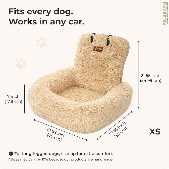 Pelsbarn Soft Comfortable Dog Protecting Car Bed 2.0 Extra Small (Beige)